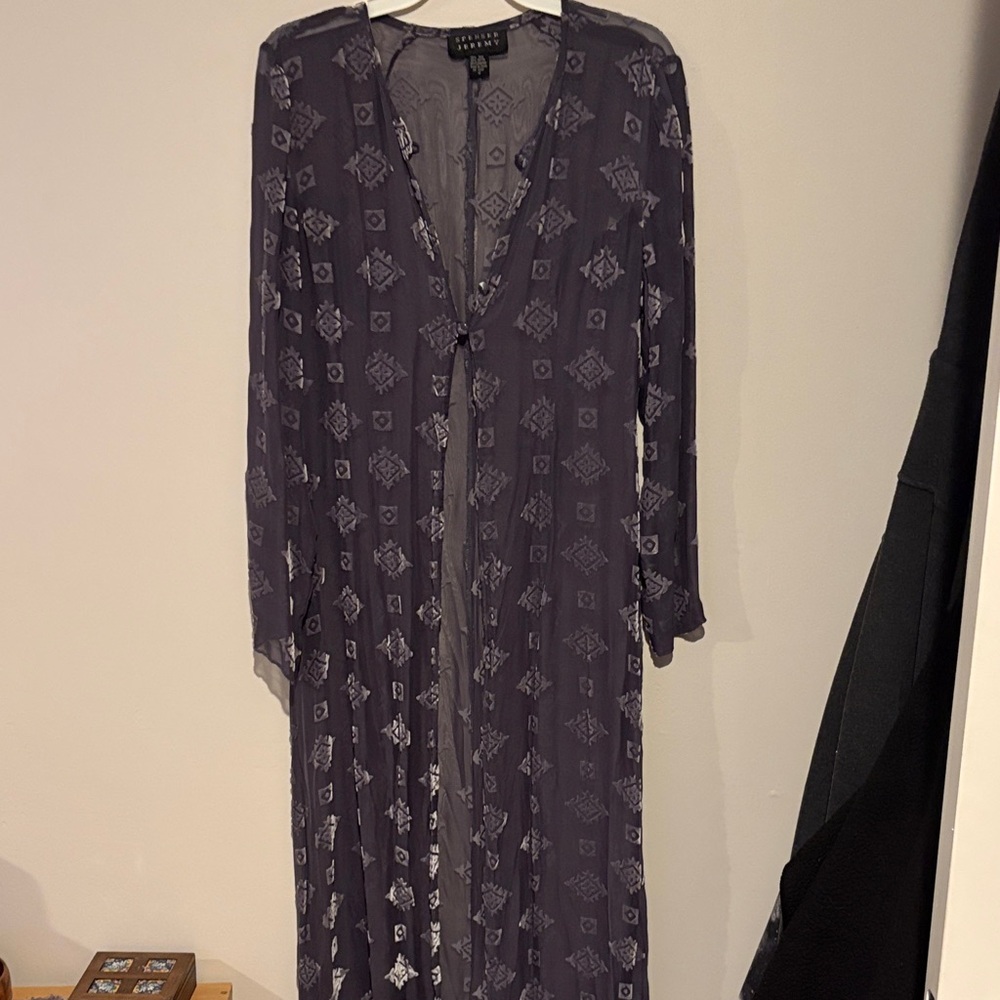 Elegant Grey Patterned long cover up
